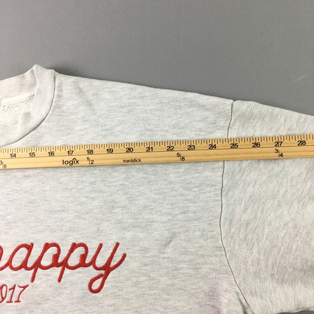 Madhappy Est 2017 Size M Peace Sign Graphic Crewneck Sweatshirt Grey Embroidery - Picture 6 of 16